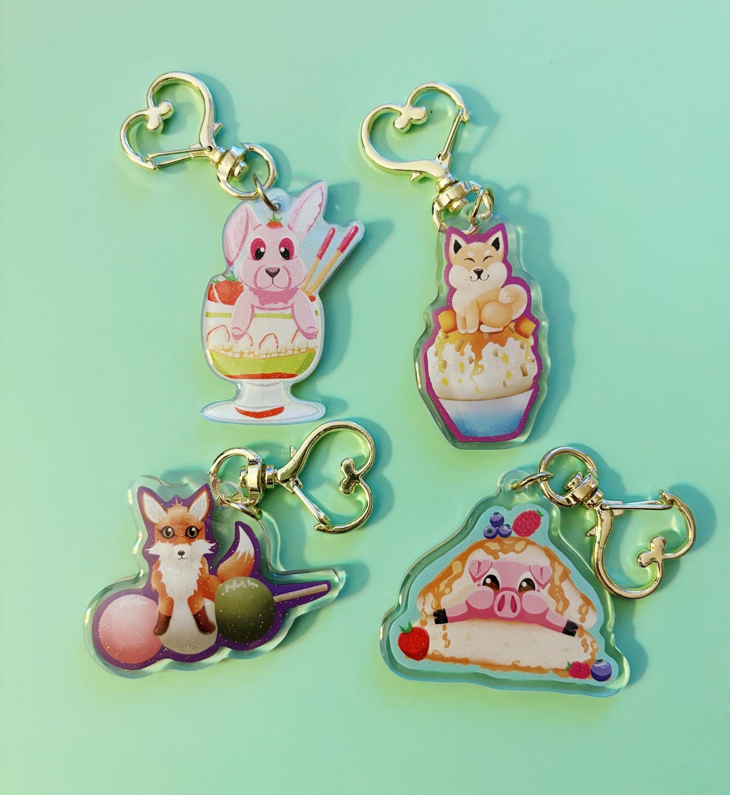 Japanese Dessert Animals Keychain Charms