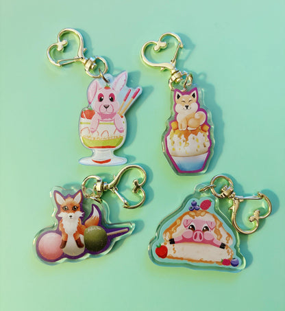 Japanese Dessert Animals Keychain Charms
